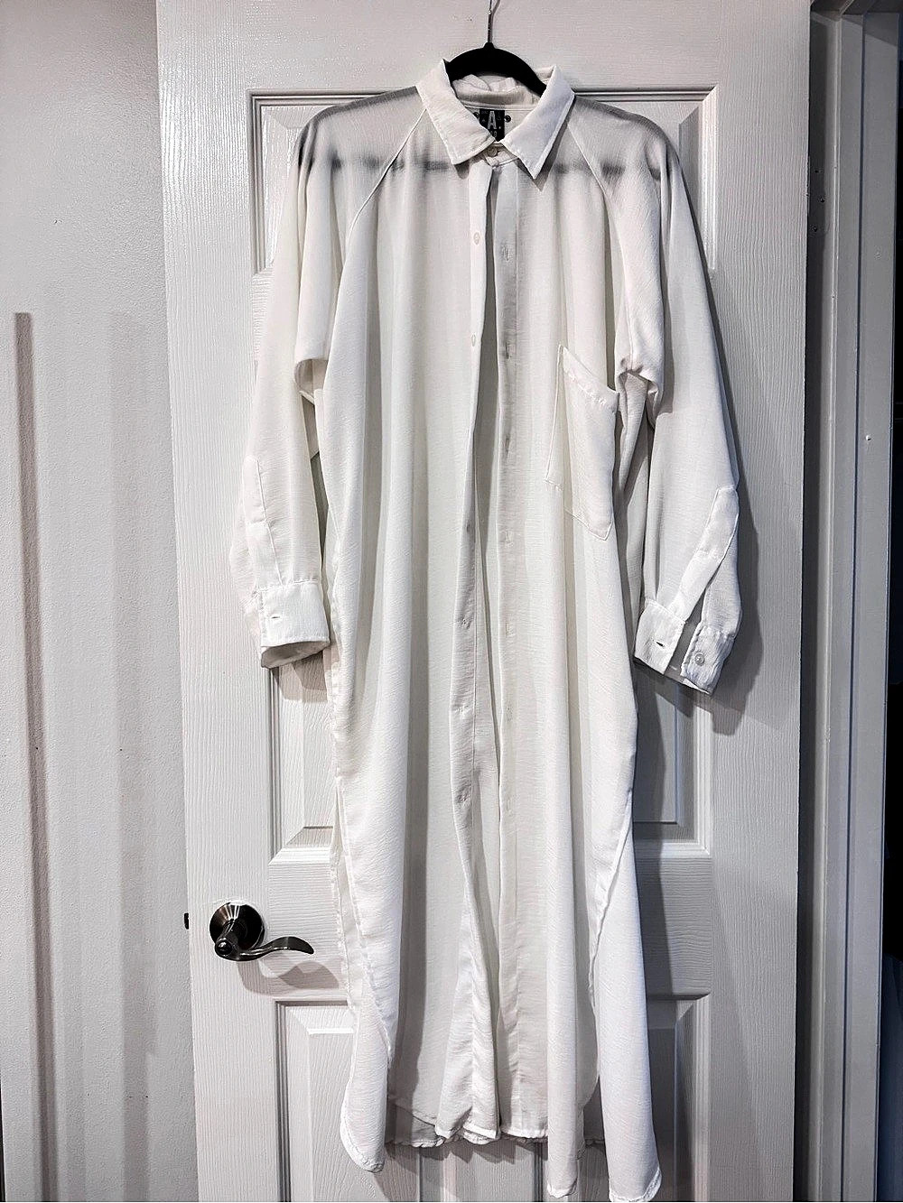 Afrodita Maxi Shirt Dress in White Like New